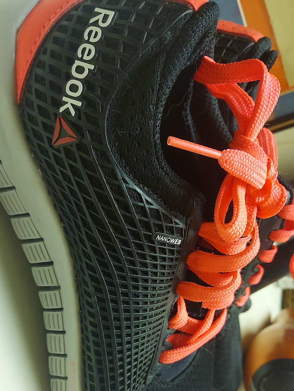 Reebok Women's Black and Coral Nanoweb Crossfit Trainers